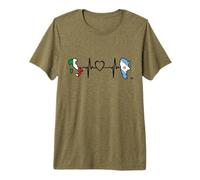 Italia Argentine Heartbeat - Bandera Italiana Argentina Camiseta Premium
