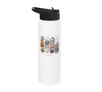 Italia Coliseo, Fontana de Trevi y Panteón - Vacaciones en Roma Stainless Steel Insulated Water Bottle