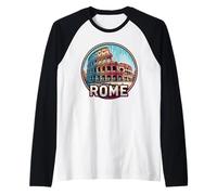 Italia Coliseo Romano Y Roma Vacaciones Camiseta Manga Raglan