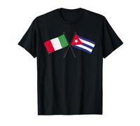 Italia Cuba Banderas Cruzadas Patrimonio Cubano Italiano Camiseta