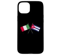Italia Cuba Banderas Cruzadas Patrimonio Cubano Italiano Carcasa para iPhone 15 Plus