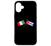 Italia Cuba Banderas Cruzadas Patrimonio Cubano Italiano Carcasa para iPhone 16 Plus