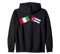 Italia Cuba Banderas Cruzadas Patrimonio Cubano Italiano Sudadera con Capucha