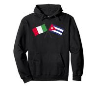Italia Cuba Banderas Cruzadas Patrimonio Cubano Italiano Sudadera con Capucha