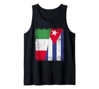 Italia Cuba Media Bandera Patrimonio Cubano Italiano Camiseta sin Mangas