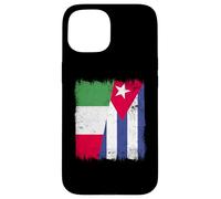 Italia Cuba Media Bandera Patrimonio Cubano Italiano Carcasa para iPhone 15