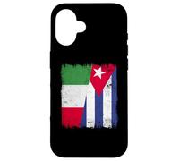 Italia Cuba Media Bandera Patrimonio Cubano Italiano Carcasa para iPhone 16