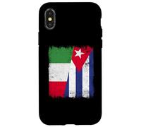 Italia Cuba Media Bandera Patrimonio Cubano Italiano Carcasa para iPhone X/XS