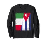Italia Cuba Media Bandera Patrimonio Cubano Italiano Manga Larga