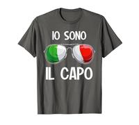 Italia Dialecto Italiano Io Sono Il Capo Camiseta, Hombre, Asfalto, XXL