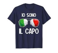 Italia Dialecto Italiano Io Sono Il Capo Camiseta, Hombre, Azul Marino, 5XL