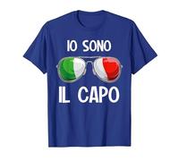 Italia Dialecto Italiano Io Sono Il Capo Camiseta, Hombre, Azul Real, XL