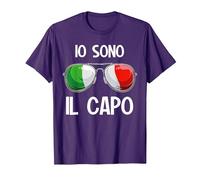 Italia Dialecto Italiano Io Sono Il Capo Camiseta, Hombre, Morado, XL