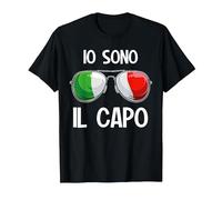 Italia Dialecto Italiano Io Sono Il Capo Camiseta, Hombre, Negro, M
