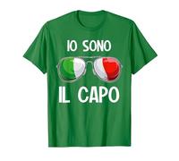 Italia Dialecto Italiano Io Sono Il Capo Camiseta, Hombre, Verde Kelly, XXL