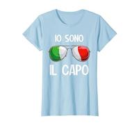 Italia Dialecto Italiano Io Sono Il Capo Camiseta, Mujer, Azul Bebé, 3XL