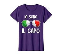 Italia Dialecto Italiano Io Sono Il Capo Camiseta, Mujer, Morado, 3XL