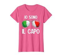 Italia Dialecto Italiano Io Sono Il Capo Camiseta, Mujer, Rosa Jaspeado, S
