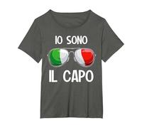 Italia Dialecto Italiano Io Sono Il Capo Camiseta, Mujer Tallas Grandes, Asfalto, 3XL Grande