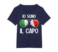 Italia Dialecto Italiano Io Sono Il Capo Camiseta, Mujer Tallas Grandes, Azul Marino, 2XL Grande