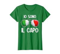 Italia Dialecto Italiano Io Sono Il Capo Camiseta, Mujer, Verde Kelly, S