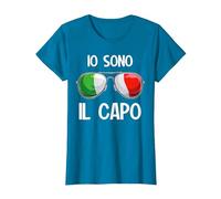 Italia Dialecto Italiano Io Sono Il Capo Camiseta, Mujer, Zafiro, 3XL