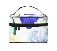 Italia famosos lugares de interés bolsa de cosméticos bolsa de maquillaje bolsas de cosméticos de viaje para mujeres bolsas de aseo, Flor de iris, Talla única