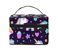 Italia famosos lugares de interés bolsa de cosméticos bolsa de maquillaje bolsas de cosméticos de viaje para mujeres bolsas de aseo, Patrón de unicornio helado, Talla única
