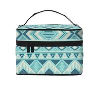 Italia famosos lugares de interés bolsa de cosméticos bolsa de maquillaje bolsas de cosméticos de viaje para mujeres bolsas de aseo, Ikat Patrón Tribal Motivos Étnicos Textura Geométrica, Talla única