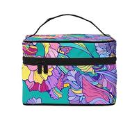 Italia famosos lugares de interés bolsa de cosméticos bolsa de maquillaje bolsas de cosméticos de viaje para mujeres bolsas de aseo, Lirios en verde azulado, Talla única