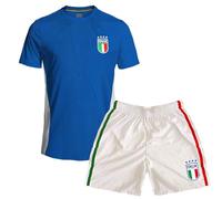 ITALIA FIGC Kit Fútbol Niño - Forza Azzurri. Camiseta y pantalones cortos de fútbol. Conjunto de fútbol para niño, ajuste regular, Azul y blanco., 12 años
