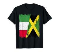 Italia Jamaica Media Bandera Italiana Patrimonio jamaicano Camiseta