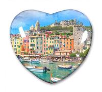 Italia La Spezia - Imán de nevera para nevera, colección de pegatinas decorativas para viajes, recuerdo de viaje, cristal en forma de corazón