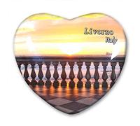 Italia Livorno - Imán para nevera, colección de pegatinas para refrigerador, imán decorativo, recuerdo de viaje, cristal en forma de corazón