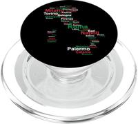 Italia Mapa Silueta Bandera Ciudades Roma Viajes Europa PopSockets PopGrip para MagSafe