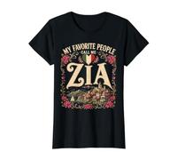 Italia Mi Gente Favorita me Llama Zia Mujeres Italianas Abuela Camiseta gráfica económica, Mujer, Negro, XS