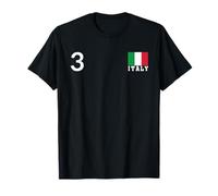 Italia Número 3 Bandera Nacional Patrimonio País Camiseta