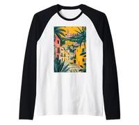 Italia Theme Matera Art Camiseta Manga Raglan