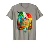 Italia Viaje Bandera Italiana Italia Vacaciones Souvenir Florencia Camiseta