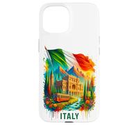 Italia Viaje Bandera Italiana Italia Vacaciones Souvenir Florencia Carcasa para iPhone 15