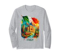 Italia Viaje Bandera Italiana Italia Vacaciones Souvenir Florencia Manga Larga