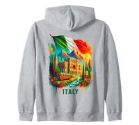 Italia Viaje Bandera Italiana Italia Vacaciones Souvenir Florencia Sudadera con Capucha