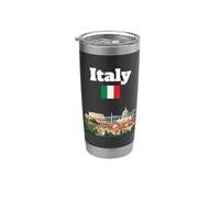 Italia viaje souvenir ciudad italiana Roma amante Italia bandera Vaso térmico de acero inoxidable de doble pared