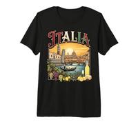Italia Vintage Viajes Monumentos Venecia Góndola Florencia Camiseta Premium