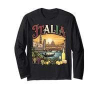 Italia Vintage Viajes Monumentos Venecia Góndola Florencia Manga Larga