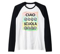 Italia Vuelta al Cole Fútbol Niño Escuela Italiano Camiseta Manga Raglan