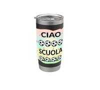Italia Vuelta al Cole Fútbol Niño Escuela Italiano Vaso térmico de acero inoxidable de doble pared