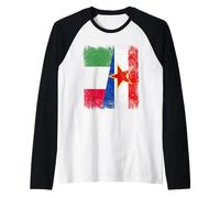 Italia Yugoslavia Media Bandera Patrimonio Yugoslavo Italiano Camiseta Manga Raglan