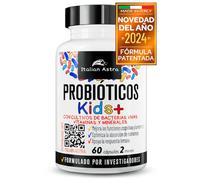 Italian Astra Probioticos Niños Suplemento para Flora Intestinal 60 Cápsulas, Probioticos y Prebioticos Intestinales para Incremento Apetito Niños y Funciones Cognitivas, Bienestar Digestivo