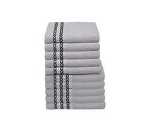 Italian Bed Linen 10 esponjas Kate, Algodón, Rombo Blanco Gris Oscuro, 50 x 100 cm